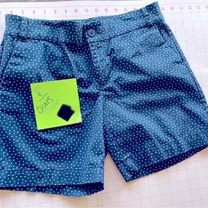 CHAPS brand navy blue with white stars. sz 4 shorts. 5” inseam